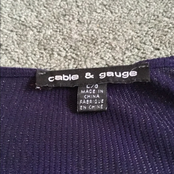 Long Asymmetrical Navy Blue Top, Large - Picture 2 of 2